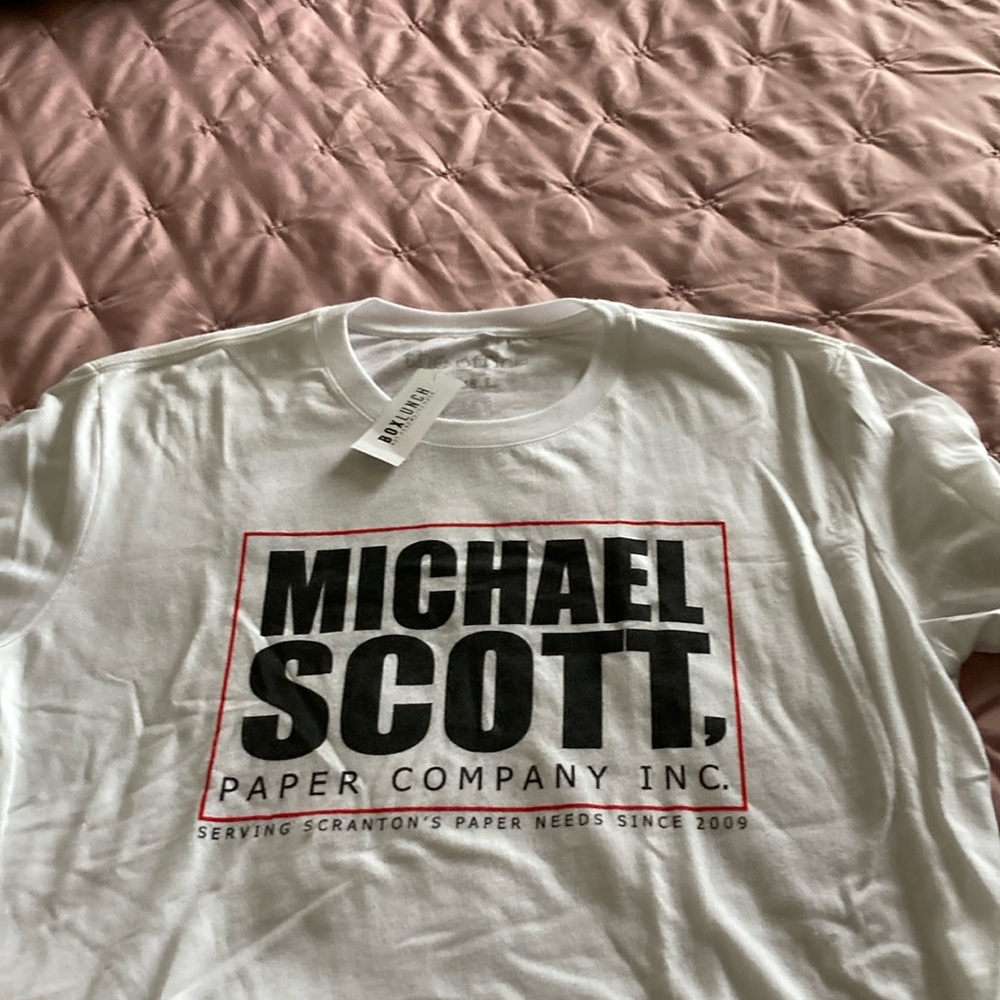 White Short Sleeve Tee with Bold Text